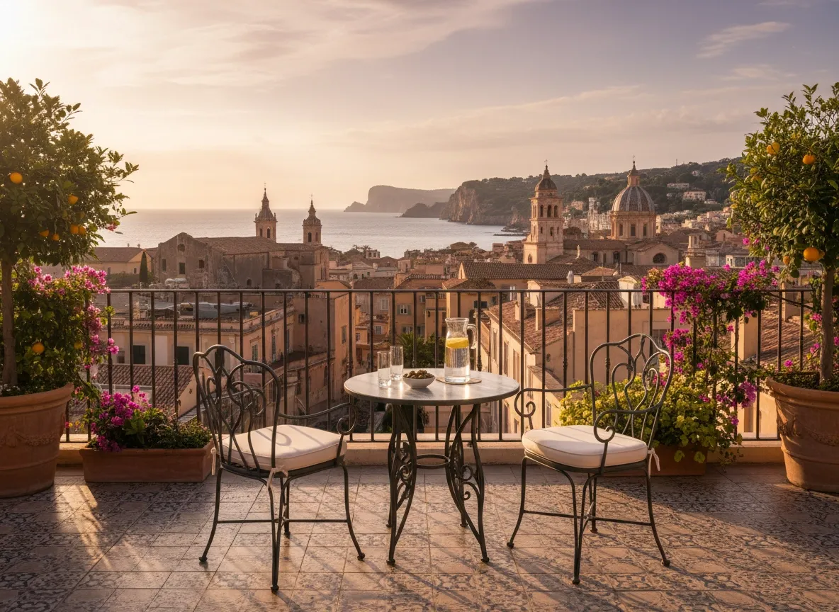 Terrace view at Palazzo Verde, Florence